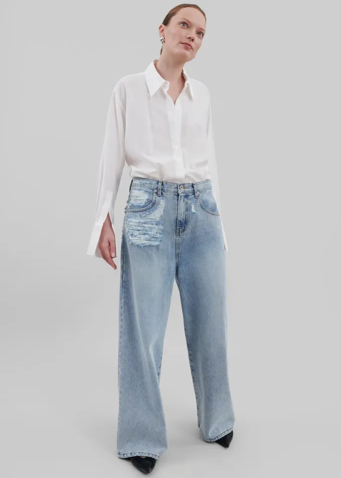 Women Ceres Ripped Jeans 8211 Worn Wash The Frankie Shop Bottoms