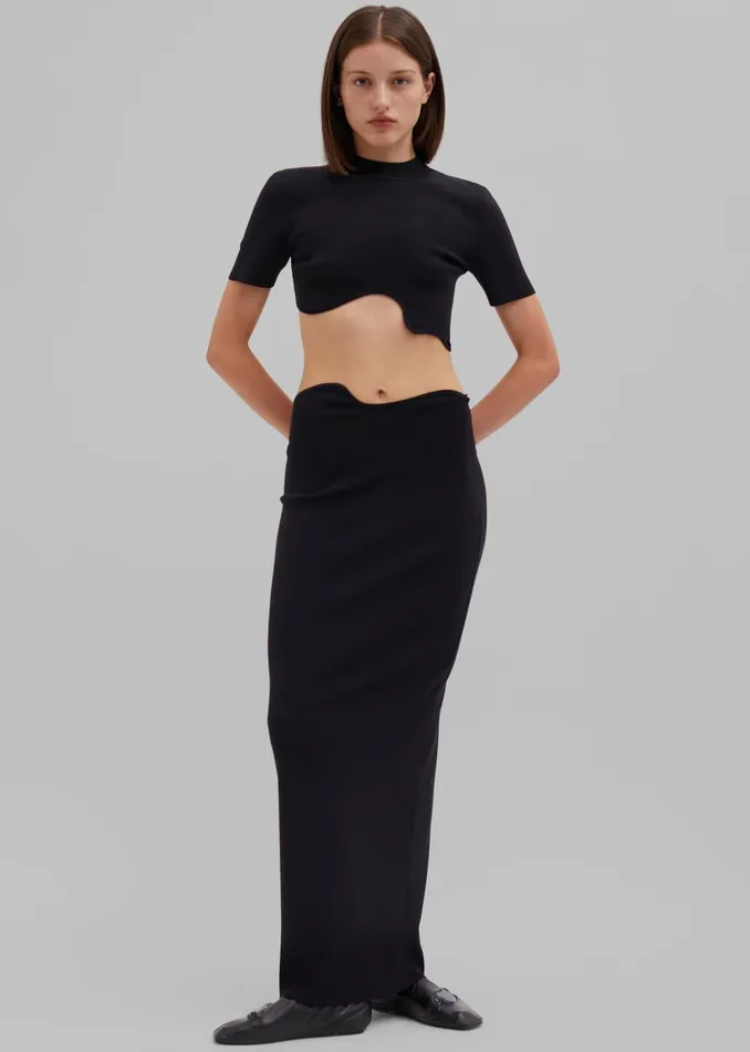 Women Christopher Esber Maparadita Midi Skirt 8211 Black The Frankie Shop Bottoms