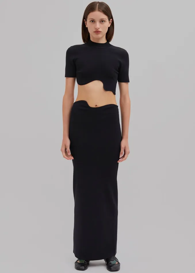 Women Christopher Esber Maparadita Midi Skirt 8211 Black The Frankie Shop Bottoms