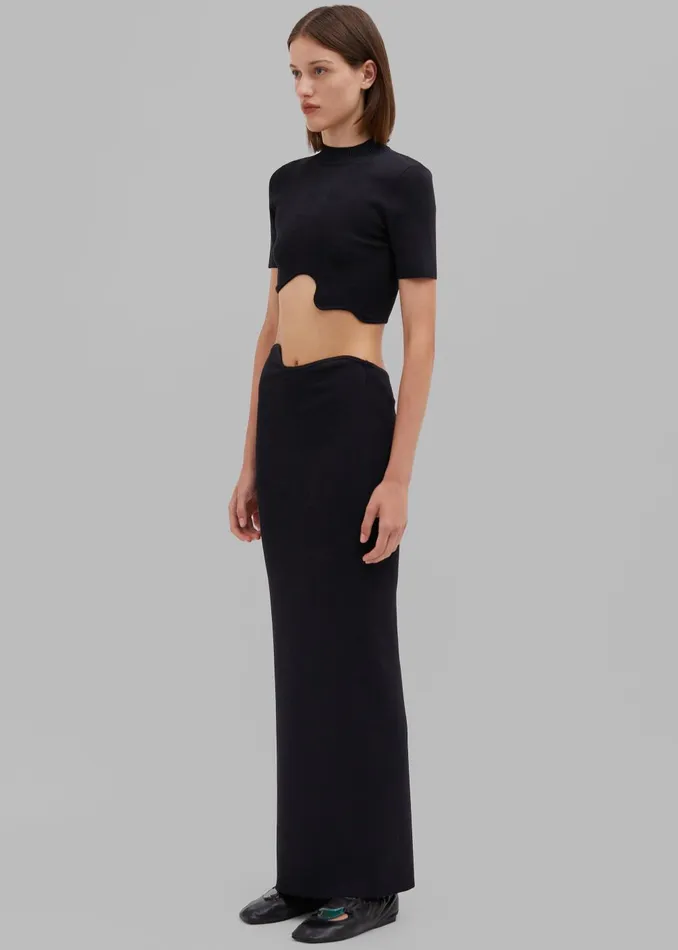 Women Christopher Esber Maparadita Midi Skirt 8211 Black The Frankie Shop Bottoms
