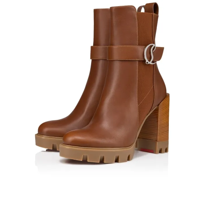 Women CL Chelsea Lug 100 Mm Low Boots 8211 Calf Leather 8211 Cuoio Christian Louboutin Boots Women CL Chelsea Lug 100 Mm Low Boots 8211 Calf Leather 8211 Cuoio Christian Louboutin Boots