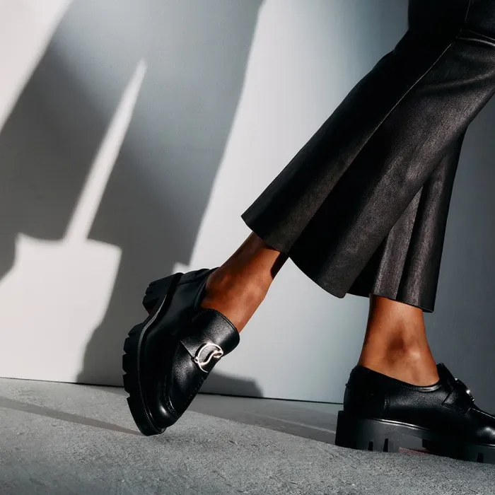 Women CL Moc Lug Loafers 8211 Calf Leather 8211 Black Christian Louboutin Flats and Loafers Women CL Moc Lug Loafers 8211 Calf Leather 8211 Black Christian Louboutin Flats and Loafers