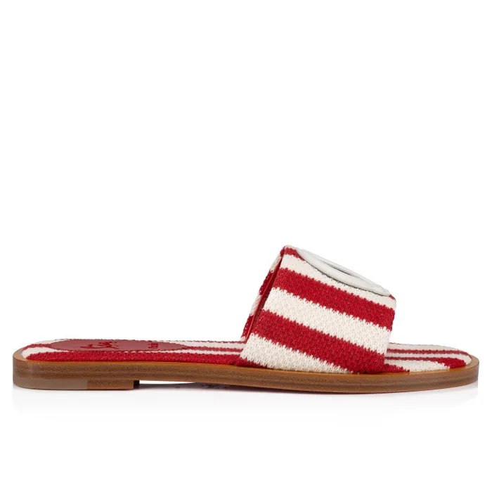 Women CL Mule Mules 8211 Malha Printed Fabric 8211 Loubi Christian Louboutin Flats and Loafers