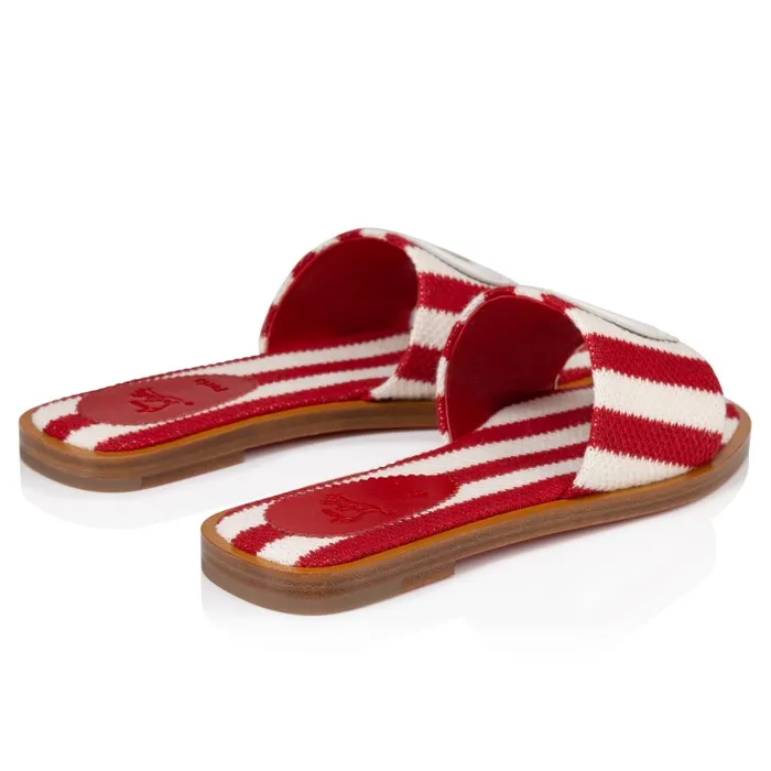 Women CL Mule Mules 8211 Malha Printed Fabric 8211 Loubi Christian Louboutin Flats and Loafers