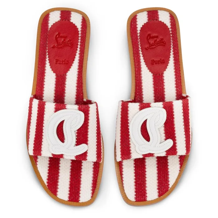 Women CL Mule Mules 8211 Malha Printed Fabric 8211 Loubi Christian Louboutin Flats and Loafers