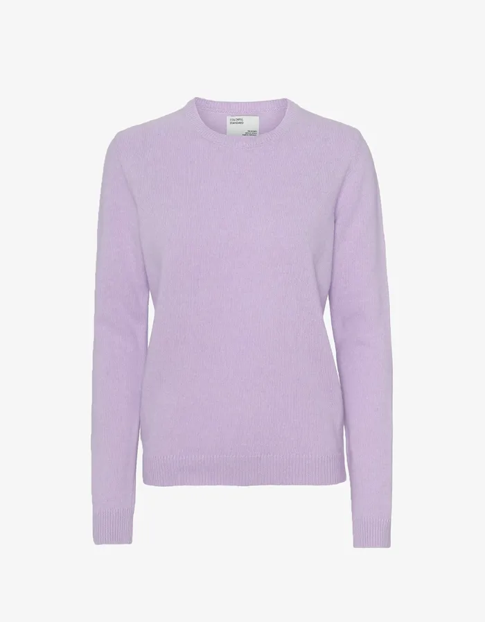 Women Classic Merino Wool Crew 8211 Soft Lavender Knit Sweaters Colorfulstandard Women