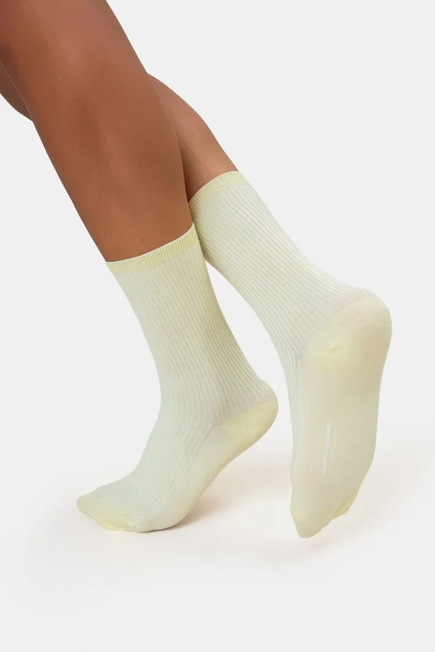 Women Classic Organic Sock 8211 Soft Yellow Socks Colorfulstandard Women