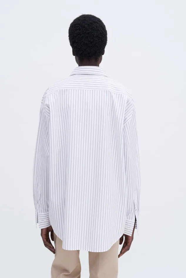 Women Classic Stripe Shirt Faded Violetwhite Filippa K Shirts and Blouses