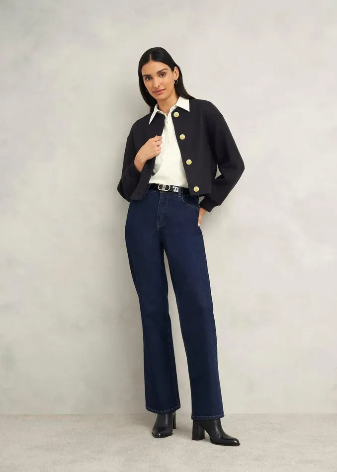 Women Coats and Jackets Hobbs Elsham Bomber Jacket With Wool Black