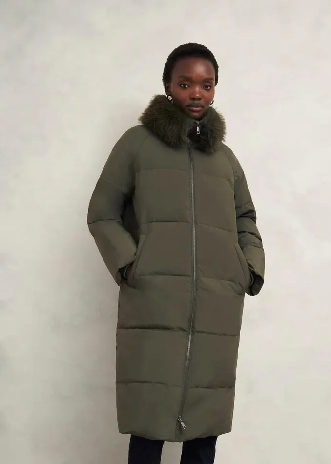 Women Coats and Jackets Hobbs Frome Puffer New Green