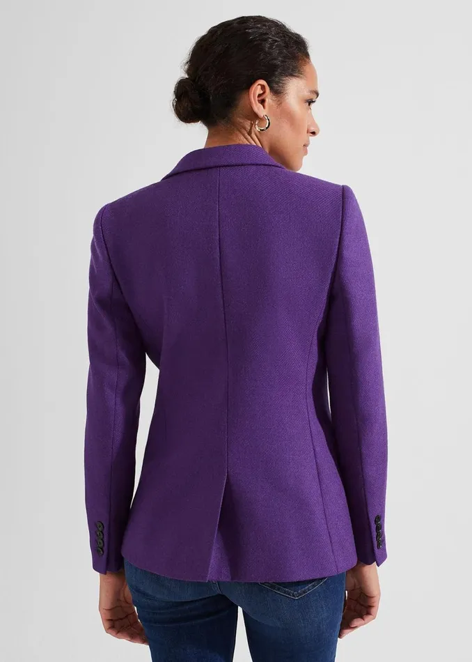 Women Coats and Jackets Hobbs Jess Wool Jacket Indigo Purple