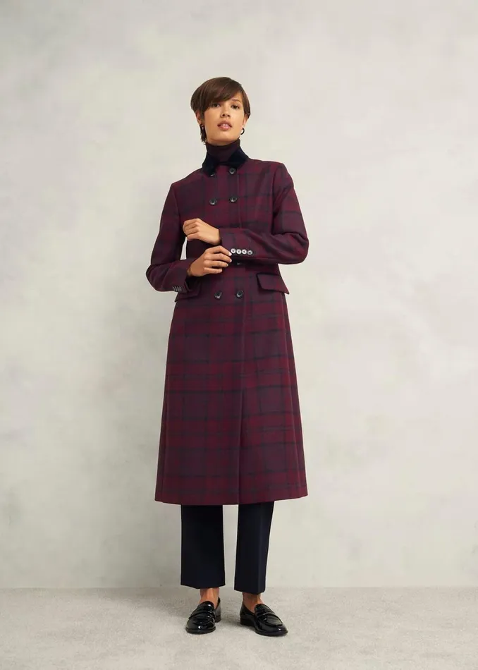 Women Coats and Jackets Hobbs Petite Patricia Wool Blend Coat Pink Multi