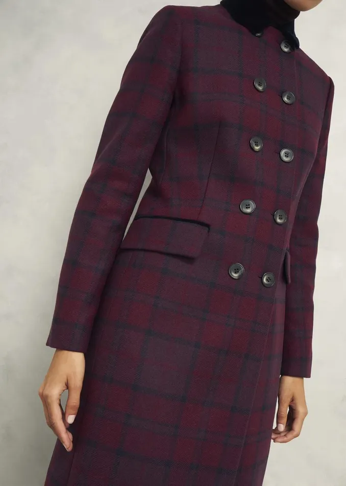 Women Coats and Jackets Hobbs Petite Patricia Wool Blend Coat Pink Multi