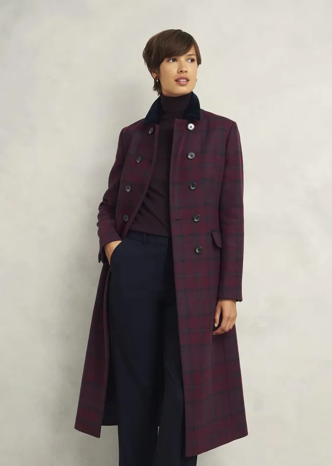 Women Coats and Jackets Hobbs Petite Patricia Wool Blend Coat Pink Multi
