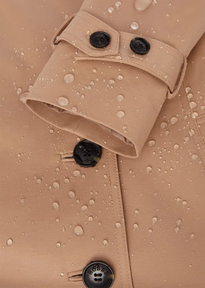 Women Coats and Jackets Hobbs Petite Saskia Shower Resistant Trench Coat Tan