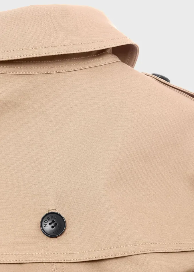 Women Coats and Jackets Hobbs Petite Saskia Water Resistant Trench Coat Tan
