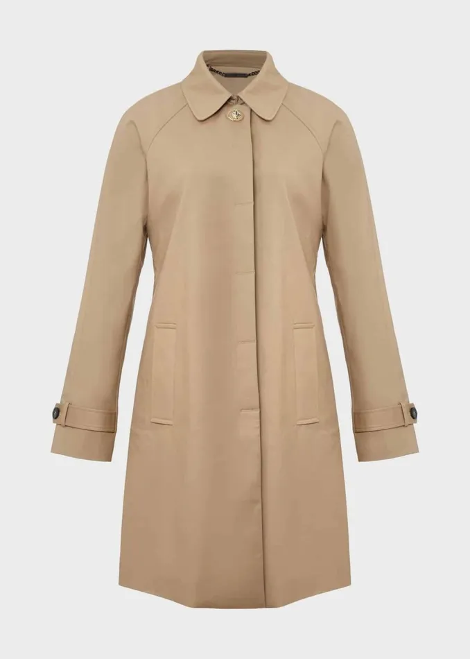 Women Coats and Jackets Hobbs Vivienne Shower Resistant Trench Coat Fawn Beige