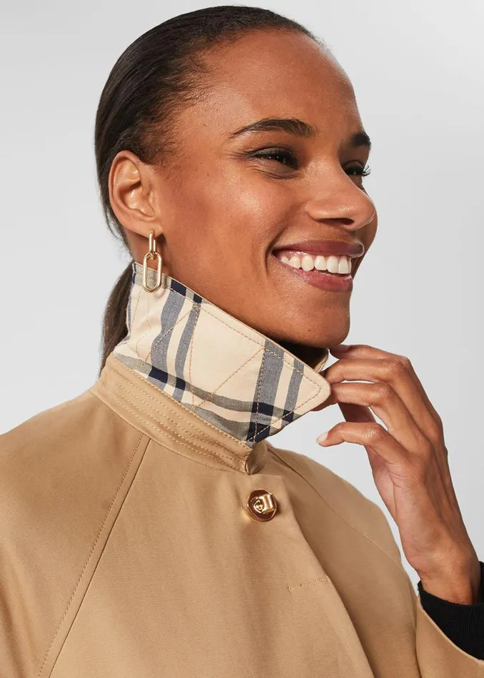 Women Coats and Jackets Hobbs Vivienne Shower Resistant Trench Coat Fawn Beige