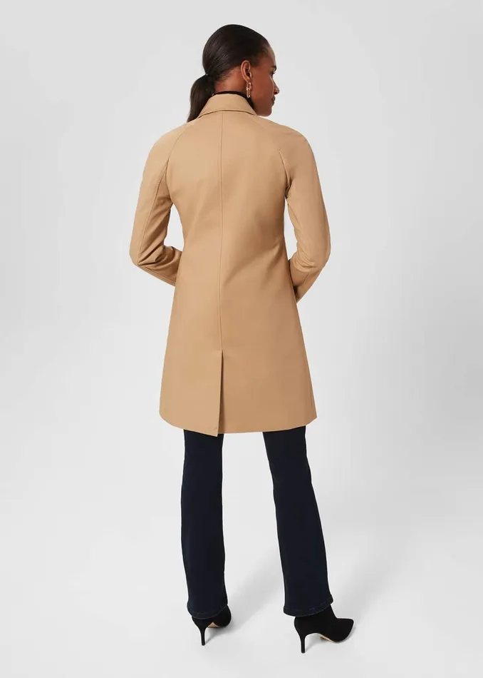 Women Coats and Jackets Hobbs Vivienne Shower Resistant Trench Coat Fawn Beige