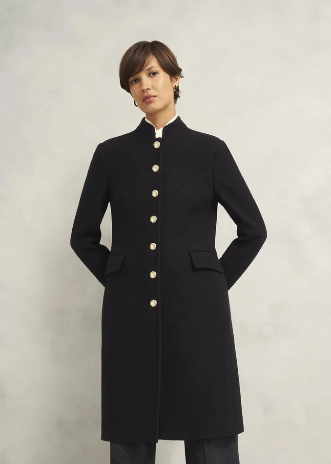 Women Coats and Jackets Hobbs Wilma Wool Coat Black