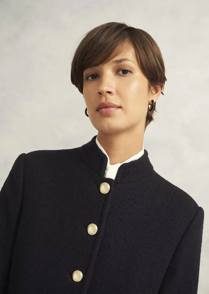Women Coats and Jackets Hobbs Wilma Wool Coat Black