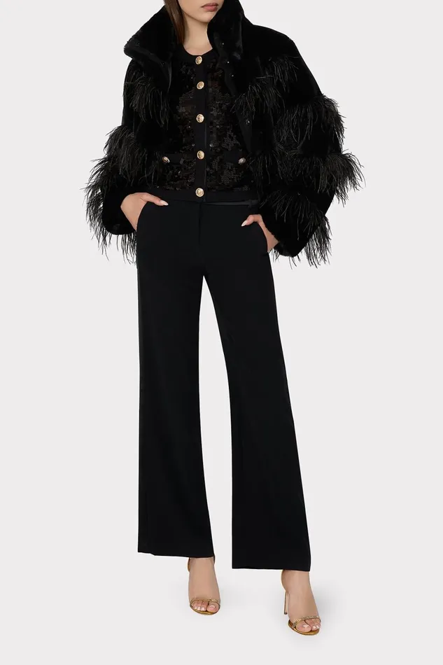 Women Coats and Jackets Milly Avah Faux Fur Jacket Black