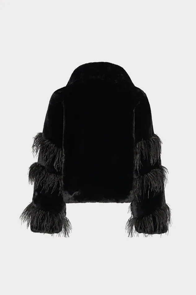 Women Coats and Jackets Milly Avah Faux Fur Jacket Black