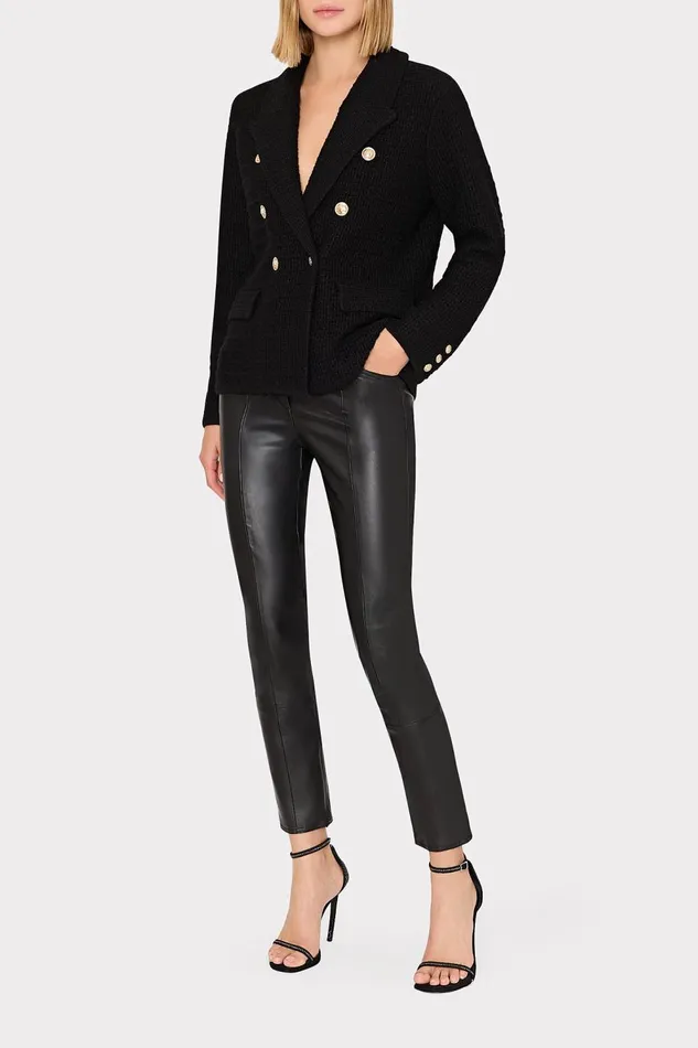 Women Coats and Jackets Milly Kimmie Textured Knit Blazer Black Women Coats and Jackets Milly Kimmie Textured Knit Blazer Black