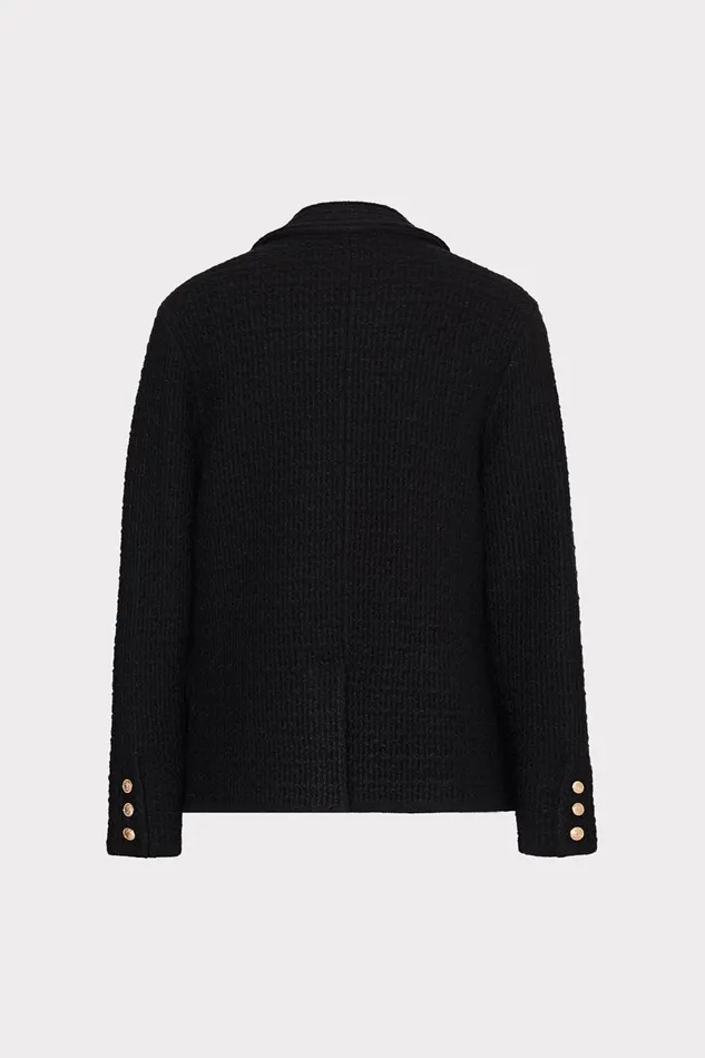Women Coats and Jackets Milly Kimmie Textured Knit Blazer Black Women Coats and Jackets Milly Kimmie Textured Knit Blazer Black