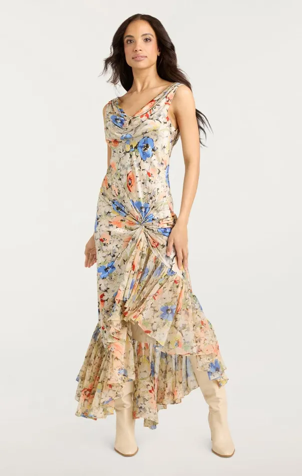Women Cocktail and Evening Cinq Sept Ciara Dress Ivory Multi