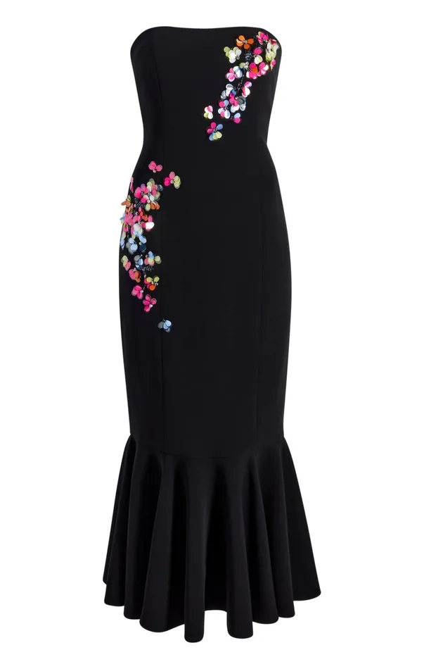 Women Cocktail and Evening Cinq Sept Paillette Vines Juniper Dress Blackmulti