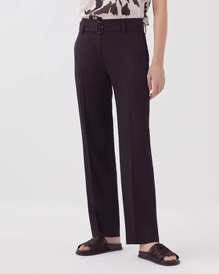 Women Colette 8211 Slim Fit Straight Wool Trousers Black Beauty Comptoir Des Cotonniers Trousers