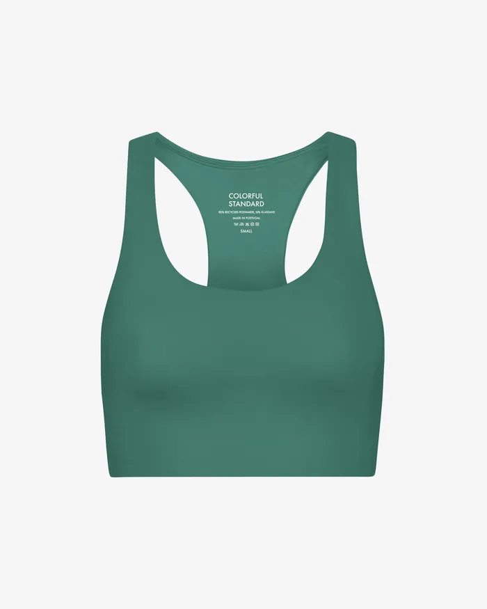 Women Colorfulstandard Active Cropped Bra 8211 Pine Green Sports Bras