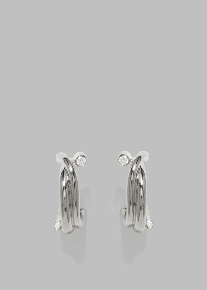 Women Completedworks Zirconia Hoop Earrings 8211 Silver The Frankie Shop