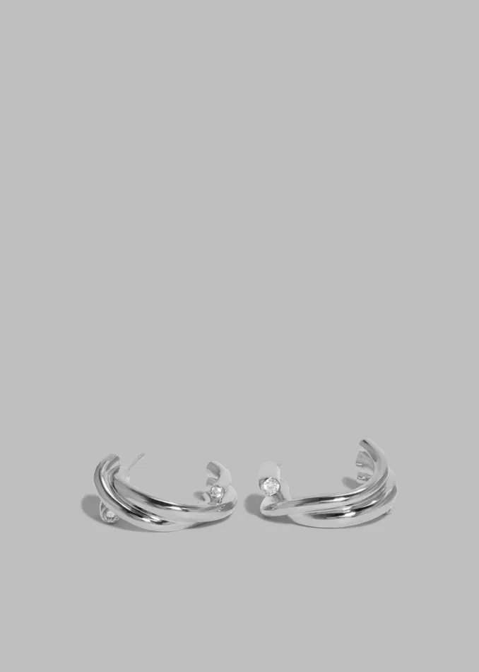 Women Completedworks Zirconia Hoop Earrings 8211 Silver The Frankie Shop