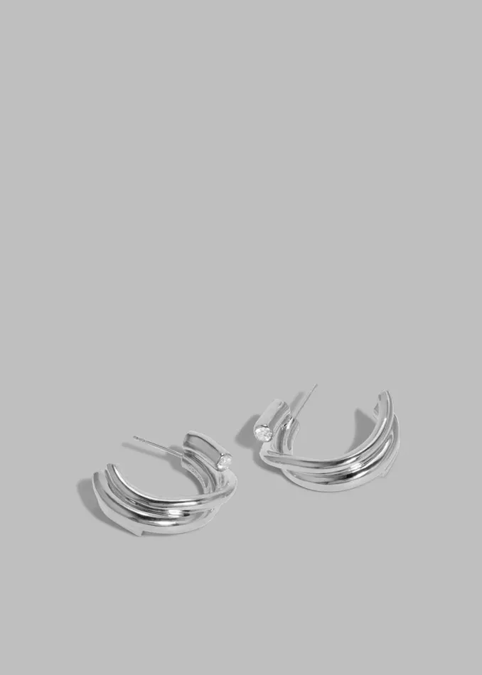 Women Completedworks Zirconia Hoop Earrings 8211 Silver The Frankie Shop