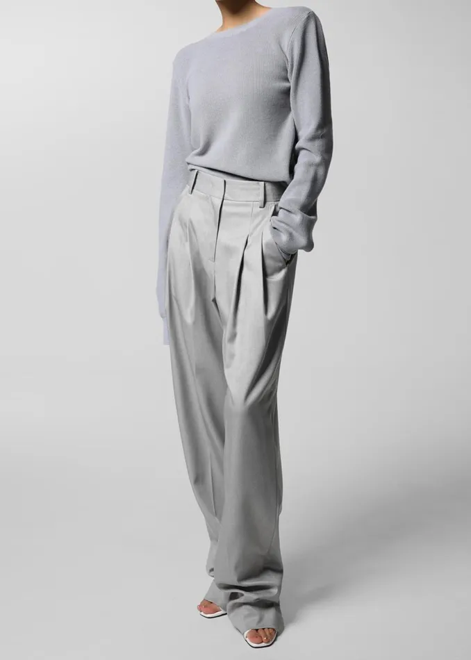 Women Cooper Pintuck Trousers 8211 Grey The Frankie Shop Bottoms