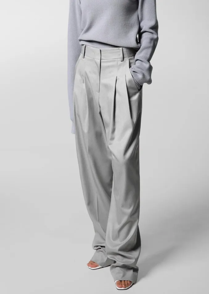 Women Cooper Pintuck Trousers 8211 Grey The Frankie Shop Bottoms