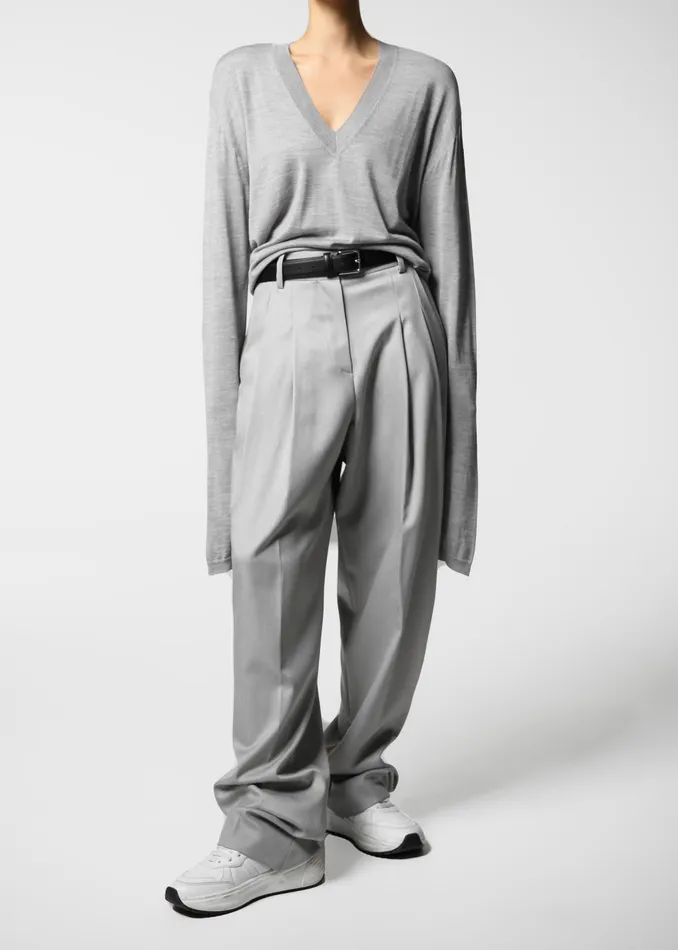 Women Cooper Pintuck Trousers 8211 Grey The Frankie Shop Bottoms