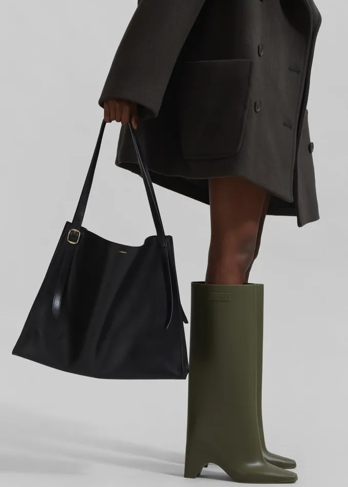 Women Coperni Rubber Bridge Boots 8211 Green The Frankie Shop