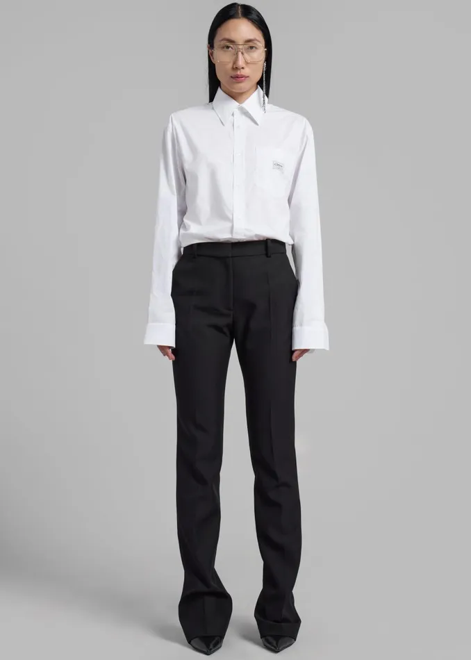 Women Coperni Straight Tailored Trousers 8211 Black The Frankie Shop Bottoms