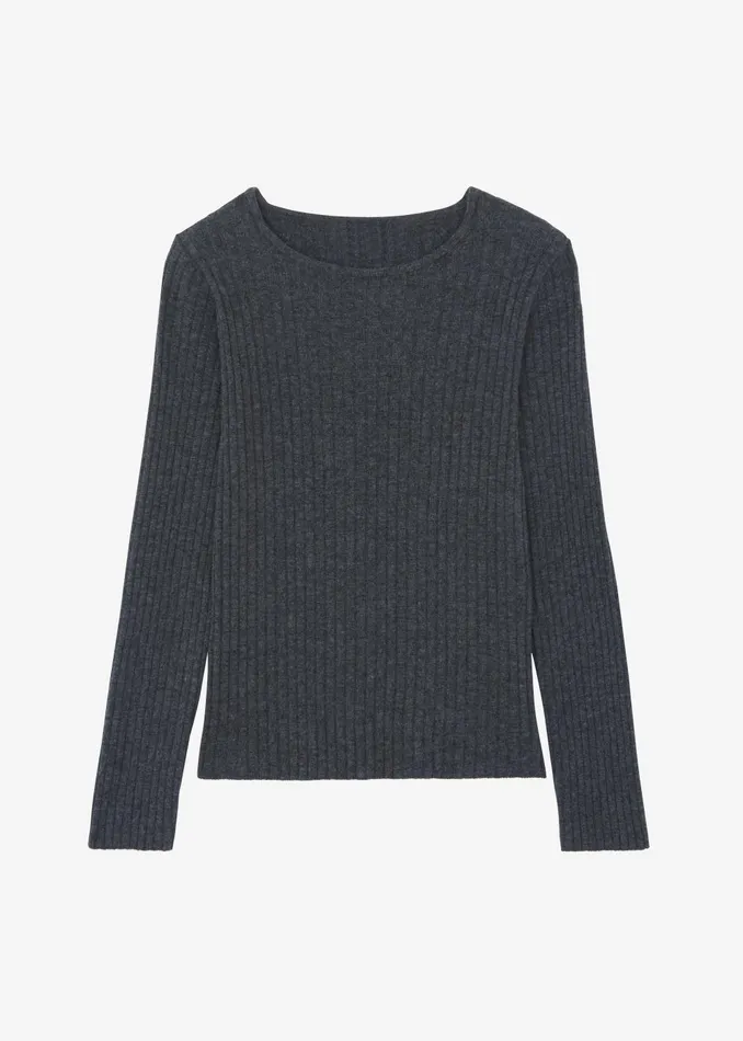 Women Cora Ribbed Sweater 8211 Charcoal The Frankie Shop Knitwear