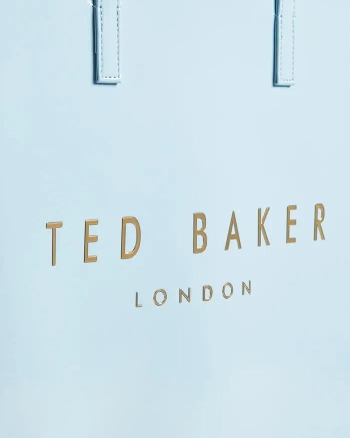 Women CRIKON 8211 Crinkle Faux Leather Icon Tote Bag Light Blue Ted Baker Tote Bags