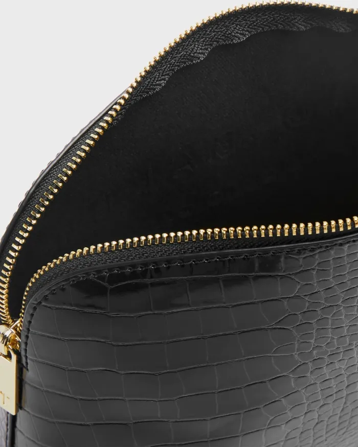 Women CROCALA 8211 Croc Detail Debossed Makeup Bag Black Ted Baker Wash and Makeup Bags