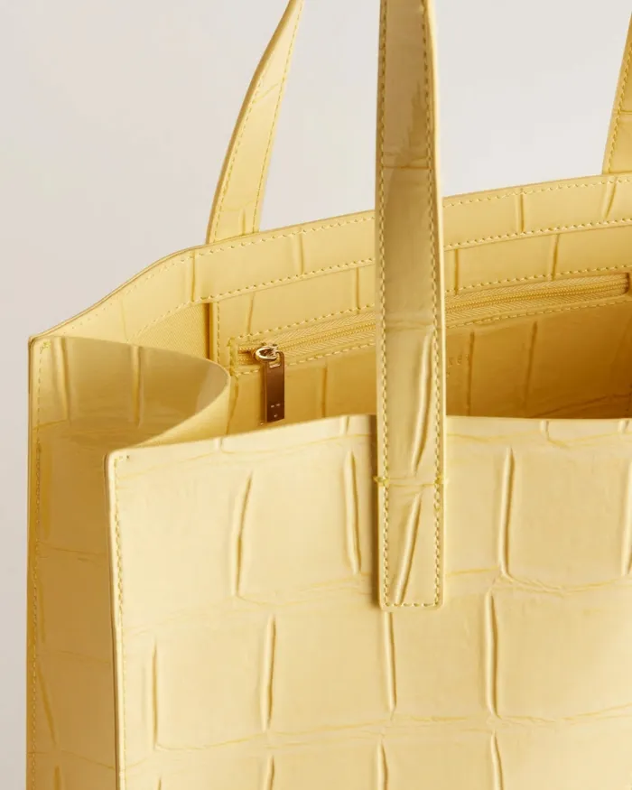 Women CROCCON 8211 Croc Detail Large Icon Bag Light Yellow Ted Baker Tote Bags