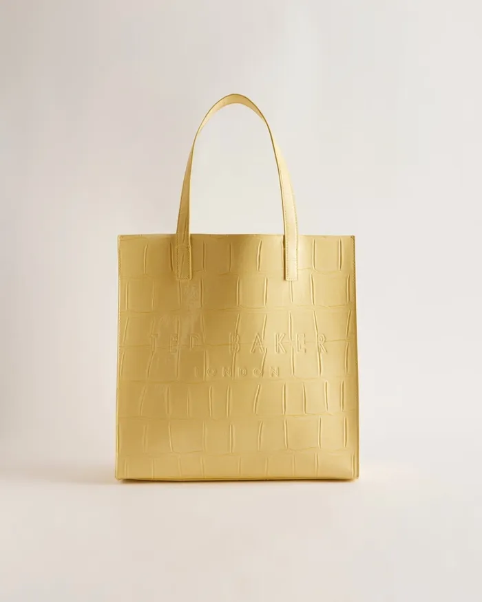 Women CROCCON 8211 Croc Detail Large Icon Bag Light Yellow Ted Baker Tote Bags Women CROCCON 8211 Croc Detail Large Icon Bag Light Yellow Ted Baker Tote Bags