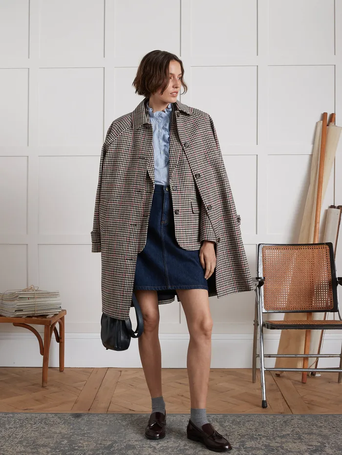 Women Cyrillus Clothing Check Twill Suit Jacket Carreaux Tricolore