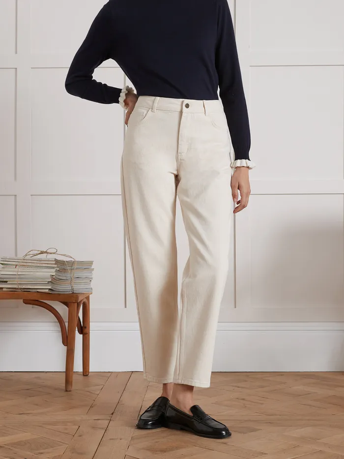 Women Cyrillus Clothing Claire Organic Cotton Jeans With EcoResponsible Wash Ecru