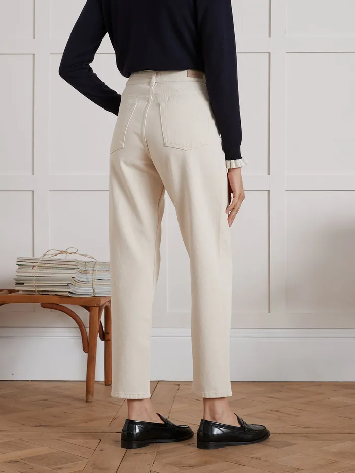 Women Cyrillus Clothing Claire Organic Cotton Jeans With EcoResponsible Wash Ecru