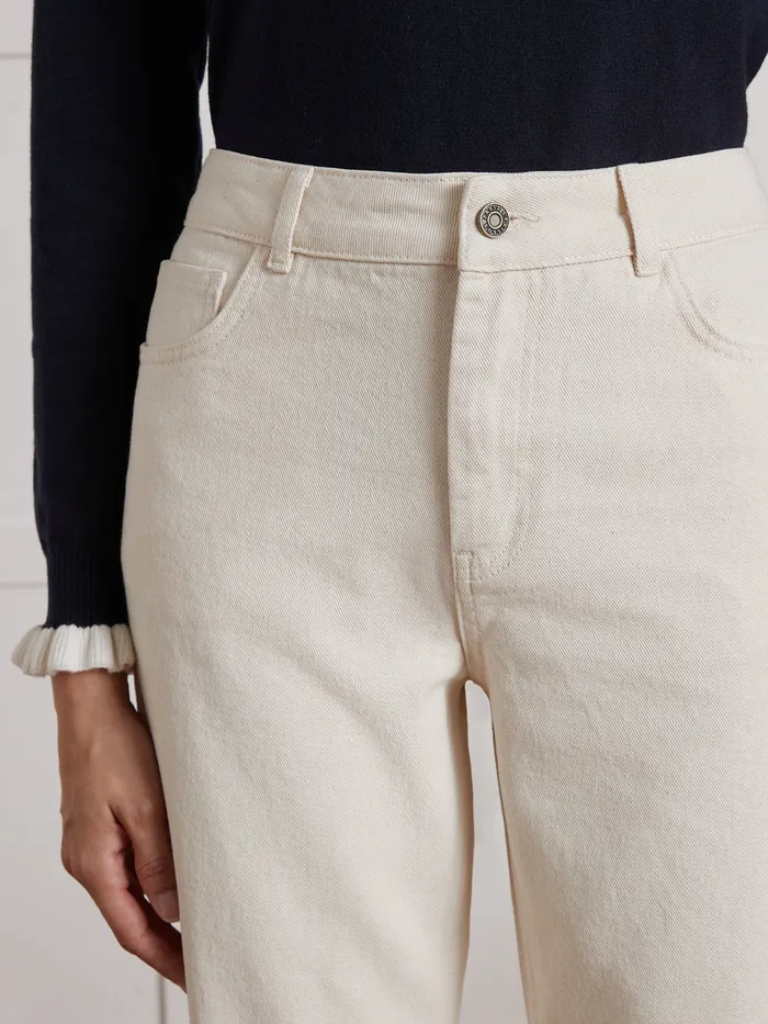 Women Cyrillus Clothing Claire Organic Cotton Jeans With EcoResponsible Wash Ecru
